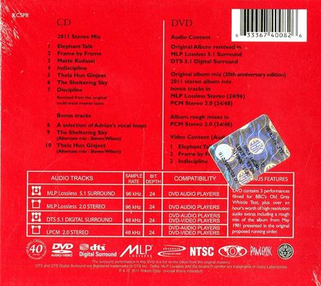 Discipline (40th Anniversary Edition) - CD Audio + DVD di King Crimson - 2