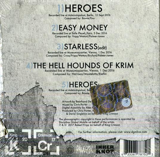 Heroes: Live in Europe 2016 Ep - CD Audio di King Crimson - 2