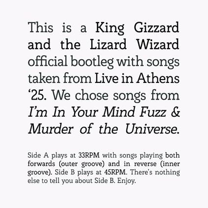 Songs From I'M In Your Mind Fuzz & Murder Of The Universe Live In Athens '25 - Vinile LP di King Gizzard & the Lizard Wizard