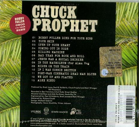 Bobby Fuller Died for Your Sins - CD Audio di Chuck Prophet - 2