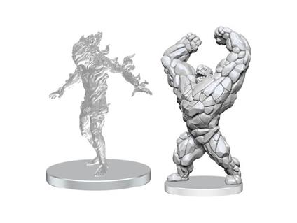 Pathfinder Deep Cuts Unpainted Miniatures Living Landslide & Living Wildfire Wizbambino