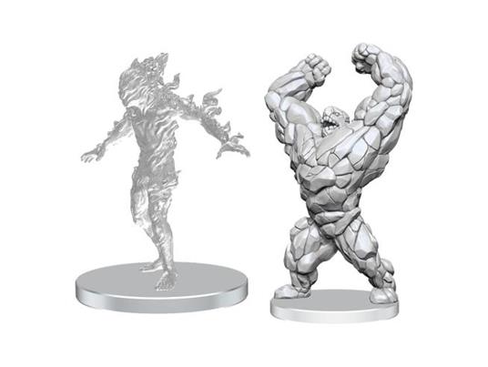 Pathfinder Deep Cuts Unpainted Miniatures Living Landslide & Living Wildfire Wizbambino
