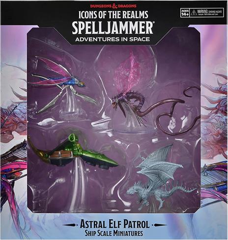 D&d Icons Of The Realms Spelljammer Adventures In Space Pre-painted Miniatures Ship Scale - Astral Elf Patrol Wizkids
