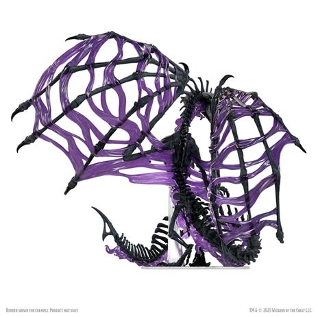 Wizkids - D&D Icons of the Realms Boxed Prepainted Miniatures - Black Dracolich 30 cm - 2