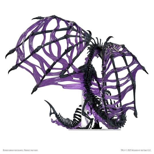 Wizkids - D&D Icons of the Realms Boxed Prepainted Miniatures - Black Dracolich 30 cm - 2