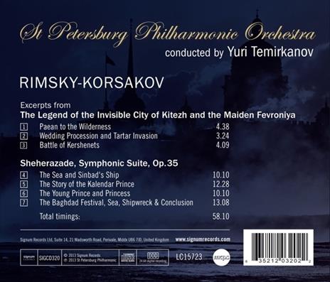 La leggenda della città invisibile di Kitezh - Sheherazade - CD Audio di Nikolai Rimsky-Korsakov,Yuri Temirkanov,Orchestra Filarmonica di San Pietroburgo - 2