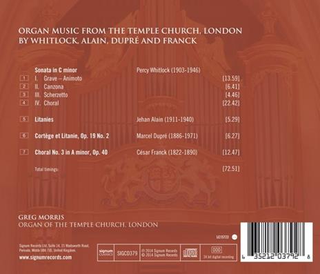 Organ Sonata in C Minor - CD Audio di Greg Morris - 2