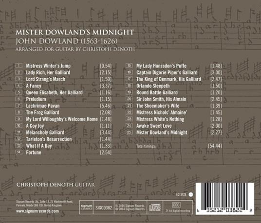 Mister Dowland's Midnight - CD Audio di John Dowland - 2