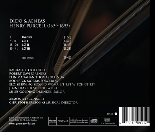 Dido & Aeneas - CD Audio di Henry Purcell