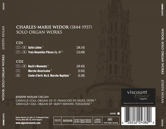 Solo Organ Works - CD Audio di Charles-Marie Widor - 2