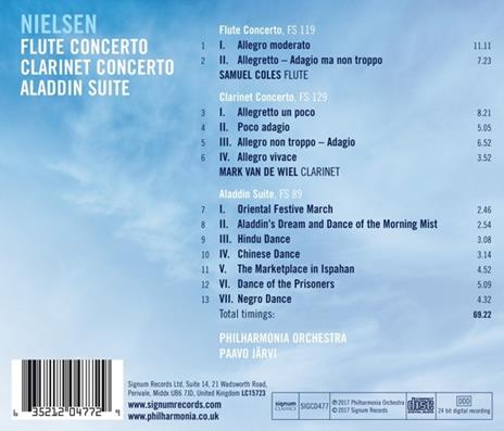 Concerto per flauto - Concerto per clarinetto - CD Audio di Carl August Nielsen,Paavo Järvi,Philharmonia Orchestra - 2