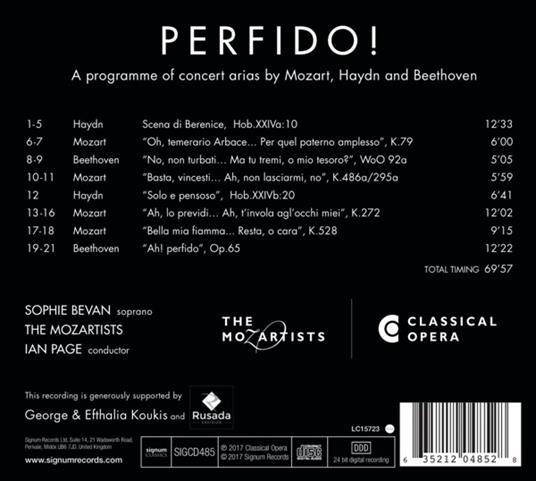 Perfido! (Digipack) - CD Audio di Sophie Bevan - 2