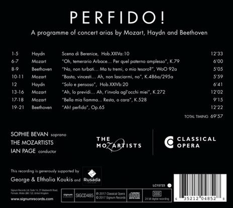 Perfido! (Digipack) - CD Audio di Sophie Bevan - 3