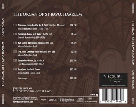 2018 The Organ Of St Bavo Haarlem - CD Audio di Joseph Nolan - 2