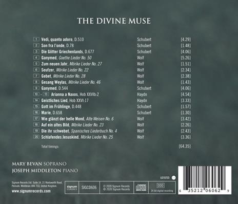 Haydn, Schubert & Wolf . Divine Muse - CD Audio di Mary & Joseph Middleton Bevan - 2