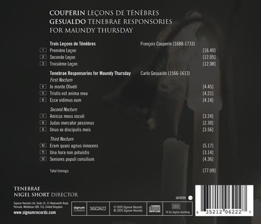 Lecons De Tenebres - CD Audio di François Couperin,Carlo Gesualdo,Tenebrae - 2