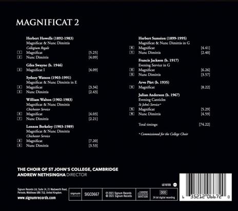 Magnificat 2 - CD Audio di Choir of St. John's College Cambridge - 2