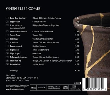 When Sleep Comes - CD Audio di Tenebrae - Christian Forshaw - 2