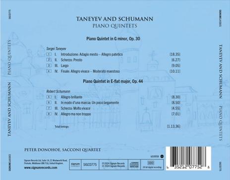 Piano Quintets - CD Audio di Robert Schumann,Sergej Taneyev,Peter Donohoe,Sacconi Quartet - 2