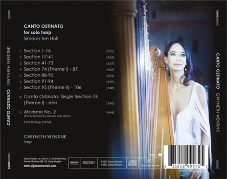 Canto Ostinato (Version For Solo Harp) - CD Audio di Simeon ten Holt,Gwyneth Wentink - 2
