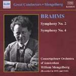 Sinfonie n.2, n.4 - CD Audio di Johannes Brahms,Royal Concertgebouw Orchestra,Willem Mengelberg
