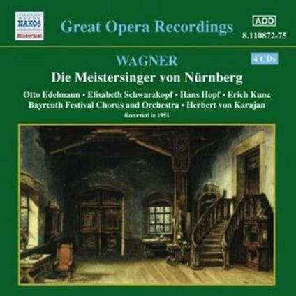 I maestri cantori di Norimberga (Die Meistersinger von Nürnberg) - CD Audio di Richard Wagner,Herbert Von Karajan,Elisabeth Schwarzkopf,Hans Hopf,Otto Edelmann,Bayreuth Festival Orchestra