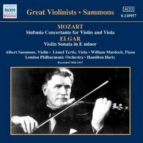 Sinfonia concertante / Sonata per violino op.82 - CD Audio di Edward Elgar,Wolfgang Amadeus Mozart,Albert Sammons