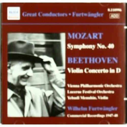 Sinfonia n.40 / Concerto per violino op.61 - CD Audio di Ludwig van Beethoven,Wolfgang Amadeus Mozart,Wilhelm Furtwängler,Yehudi Menuhin,Wiener Philharmoniker,Orchestra del Festival di Lucerna