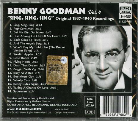 Sing, Sing, Sing 1937-1940 - CD Audio di Benny Goodman - 2
