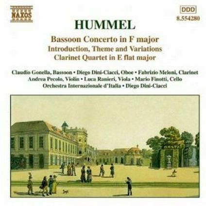Concerto per fagotto - Introduzione, tema e variazioni op.102 - Quartetto con clarinetto - CD Audio di Johann Nepomuk Hummel