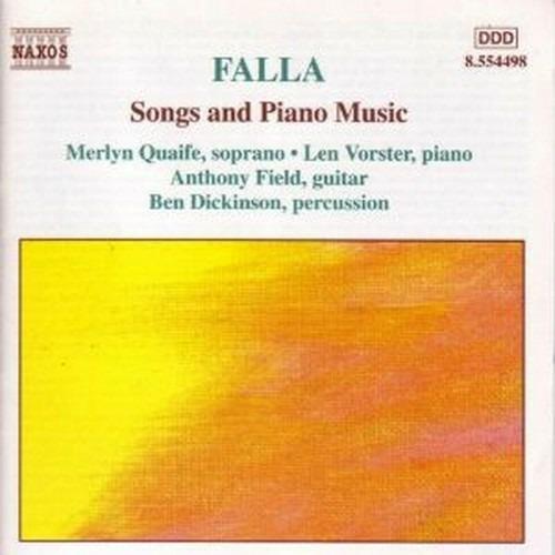 Lieder - Musica per pianoforte - CD Audio di Manuel De Falla