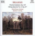 Quintetto per clarinetto e archi op.115 - Quartetto n.3 - CD Audio di Johannes Brahms,Ludwig Quartet