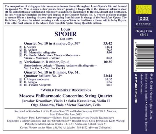 Quartetti per archi vol.17 - CD Audio di Louis Spohr - 2