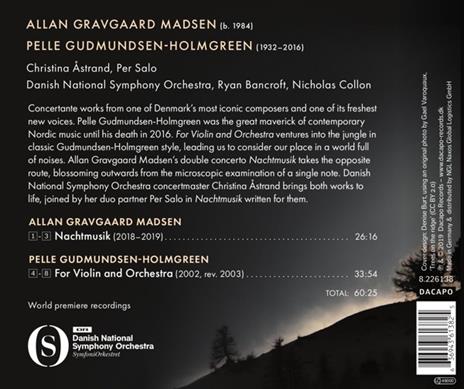Nachtmusik (Trascrizioni per violino, pianoforte e orchestra) - CD Audio di Danish National Symphony Orchestra,Allan Gravgaard Madsen - 2