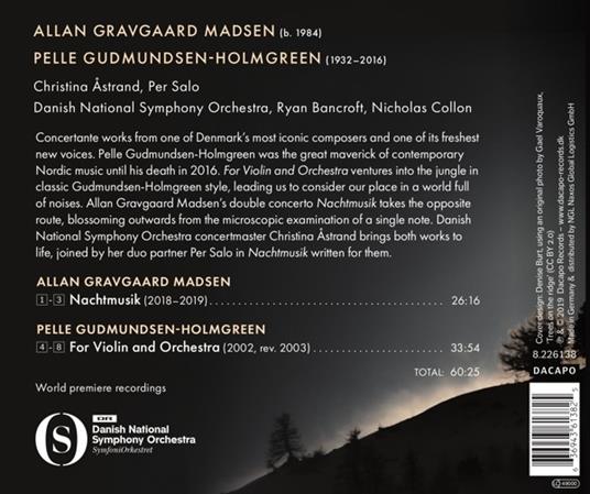 Nachtmusik (Trascrizioni per violino, pianoforte e orchestra) - CD Audio di Danish National Symphony Orchestra,Allan Gravgaard Madsen - 2