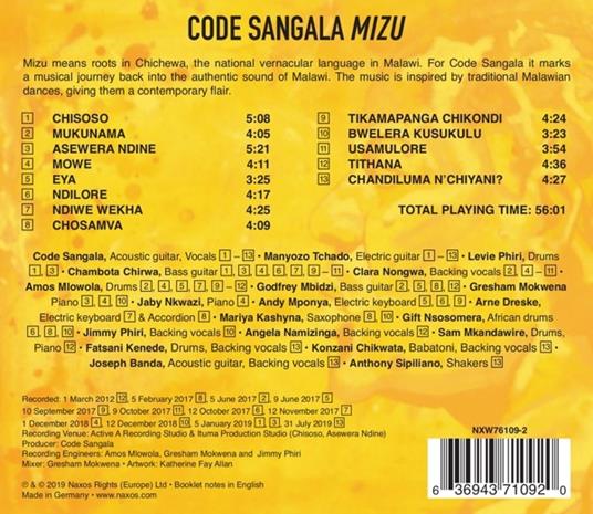 Code Sangala. Mizu - CD Audio - 2