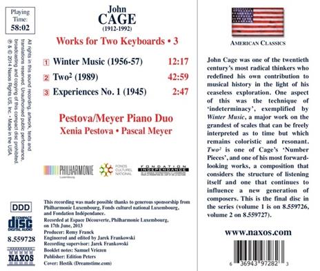 Opere per 2 pianoforti vol.3 - CD Audio di John Cage - 2