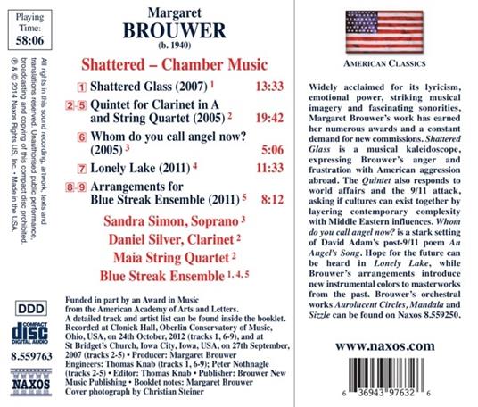Shattered. Opere cameristiche - CD Audio di Margaret Brouwer - 2