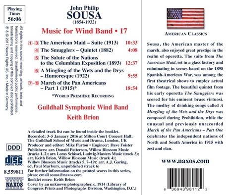 Integrale delle opere per orchestra di fiati vol.17 - CD Audio di John Philip Sousa,Keith Brion - 2