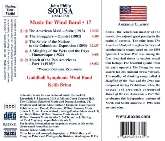 Integrale delle opere per orchestra di fiati vol.17 - CD Audio di John Philip Sousa,Keith Brion - 2