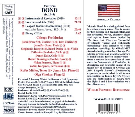 Instruments of Revelation - CD Audio di Chicago Pro Musica,Victoria Bond - 2