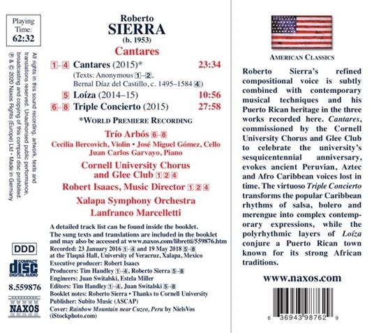 Cantares, Lo-Za, Concerto Triplo - CD Audio di Roberto Sierra - 3
