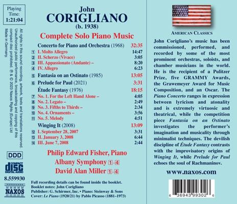 Complete Solo Piano Music - CD Audio di John Corigliano,Philip Edward Fisher - 2