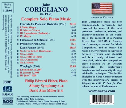 Complete Solo Piano Music - CD Audio di John Corigliano,Philip Edward Fisher - 2