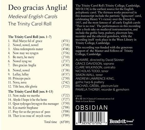 Dea Gracias Anglia! Medieval English Carols - CD Audio di Anonymous - 2