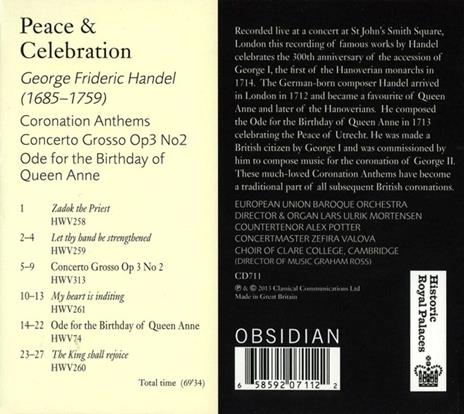 Peace & Celebrations - CD Audio di Georg Friedrich Händel - 2