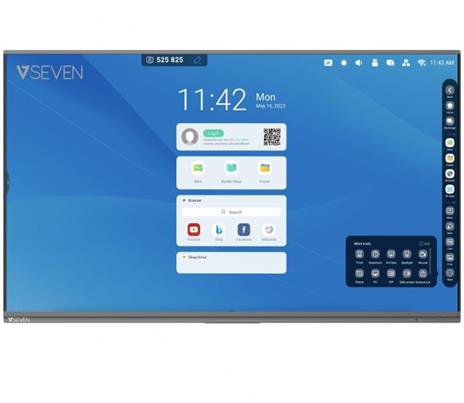 V7 IFP7502-V7PRO lavagna interattiva 190,5 cm (75") 3840 x 2160 Pixel Touch screen Nero USB / Bluetooth