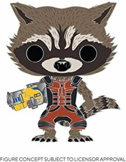 Marvel Funko Pop! Pins Guardians Of The Galaxy Rocket Raccoon 4" Vinyl Enamel Pin