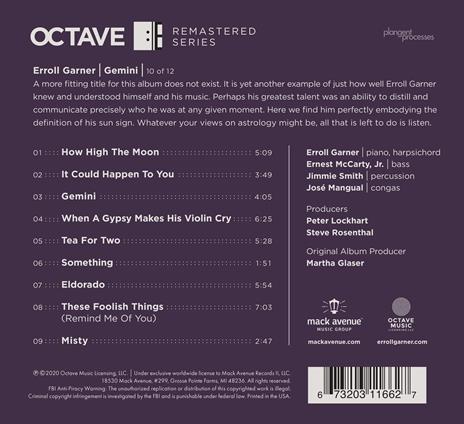 Gemini - CD Audio di Erroll Garner - 2