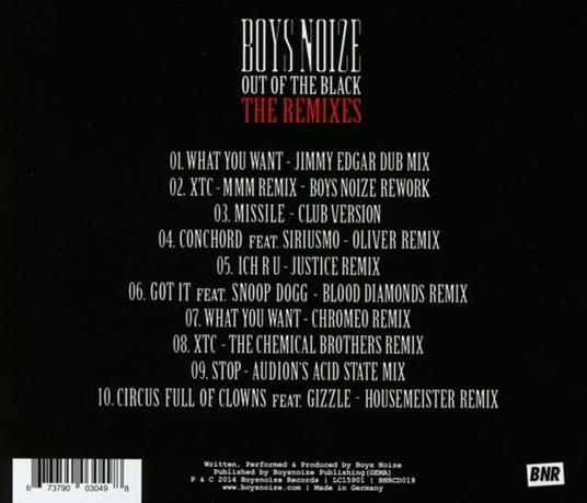 Out of the Blacks. Remixes - CD Audio di Boys Noize - 2
